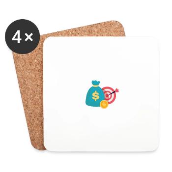 Bitcoin Trading Crypto Stocks - Coasters (set of 4) - white - Front