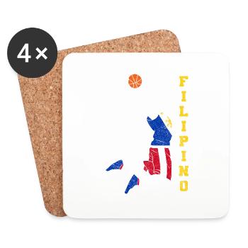 Philippines Filipino Flag Basketball I Gift - Coasters (set of 4) - white - Front