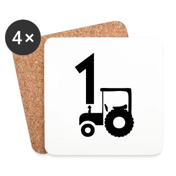 Traktor 1 - Untersetzer (4er-Set) - Weiß - Vorne