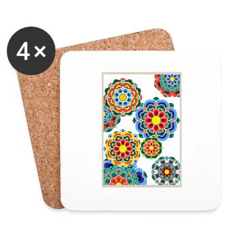 Dancheong 단청 - modern - Coasters (set of 4) - white - Front