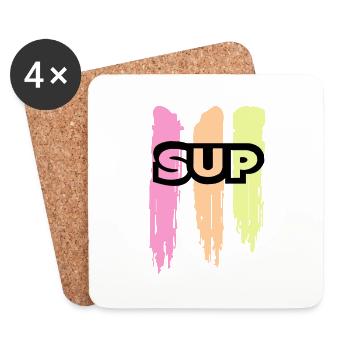 Skateboard SUP Surfing - Coasters (set of 4) - white - Front