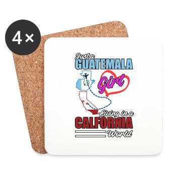 Guatemala drapeau guatémaltèque ADN I cadeau - Dessous de verre (lot de 4) - blanc - Devant