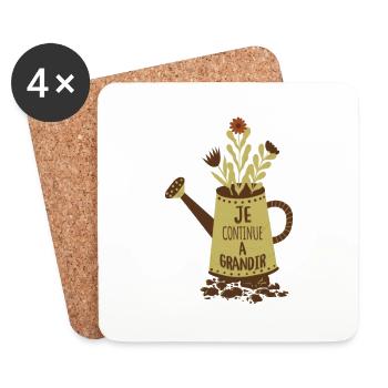 Je continue à grandir cadeau jardinage jardinière - Dessous de verre (lot de 4) - blanc - Devant