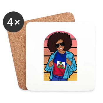 Haiti Haitian Flag Woman Princess I Gift - Coasters (set of 4) - white - Front