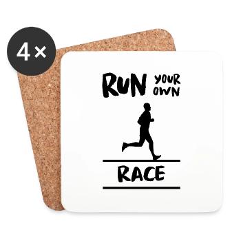 Marathon Triathlon Running joggen Biking Radfahren - Untersetzer (4er-Set) - Weiß - Vorne