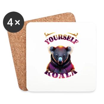 Sei immer du selbst - Koala - Spruch - Untersetzer (4er-Set) - Weiß - Vorne