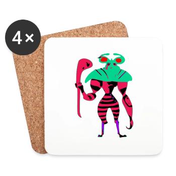 Exo the nice alien - Coasters (set of 4) - white - Front