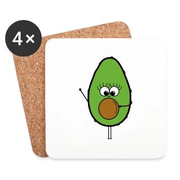 Avocado - Untersetzer (4er-Set) - Weiß - Vorne