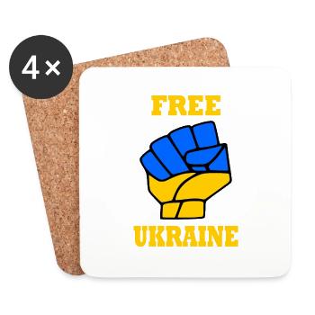 Free ukraine - Untersetzer (4er-Set) - Weiß - Vorne