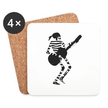 Un pirate guitariste - Dessous de verre (lot de 4) - blanc - Devant