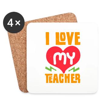 ICH LIEBE MEINEN LEHRER - Untersetzer (4er-Set) - Weiß - Vorne
