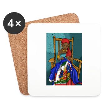 Haiti Haitian Flagge Frau Prinzessin I Geschenk - Untersetzer (4er-Set) - Weiß - Vorne