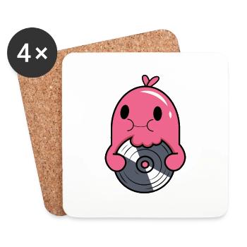 Vinyl monster - Coasters (set of 4) - white - Front