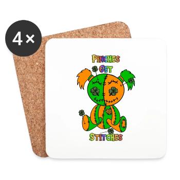 Pinches Get Stitches lucky voodoo doll - Coasters (set of 4) - white - Front