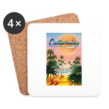 California - Vibes - Untersetzer (4er-Set) - Weiß - Vorne