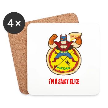 I'm a saucy slice - Dessous de verre (lot de 4) - blanc - Devant