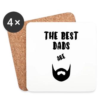 Les meilleurs papa sont barbus - Dessous de verre (lot de 4) - blanc - Devant