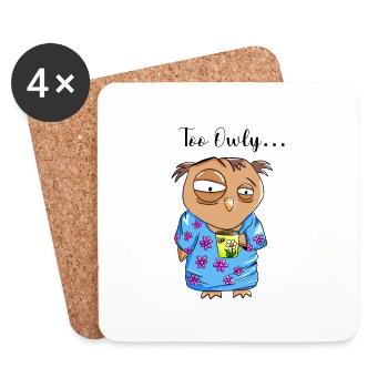 Eule Too owly… - Untersetzer (4er-Set) - Weiß - Vorne