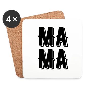 mama - Dessous de verre (lot de 4) - blanc - Devant