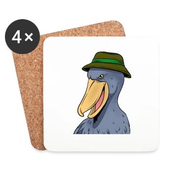 Shoebill Bird Ornithologist Forest I Gift - Coasters (set of 4) - white - Front