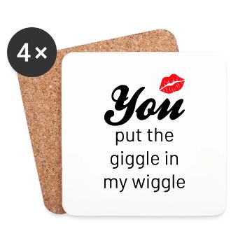You put the giggle in my wiggle - Coasters (set of 4) - white - Front