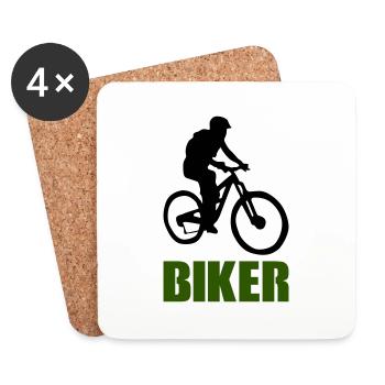 biker - Coasters (set of 4) - white - Front