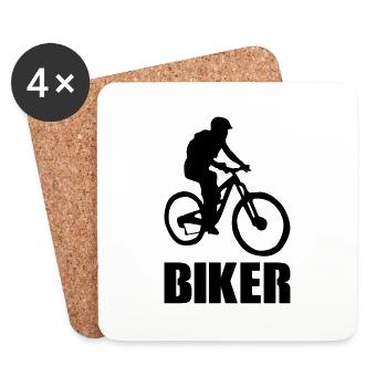 biker - Coasters (set of 4) - white - Front