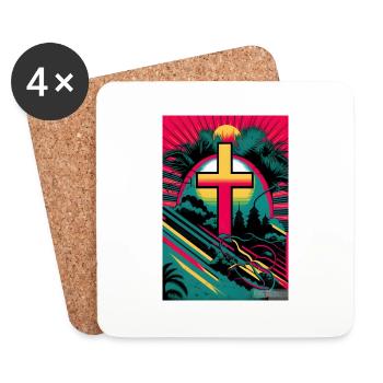 Easter Christianity Gift - Coasters (set of 4) - white - Front
