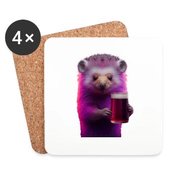 Cheeky Beer Fretchen in Pink Color - Coasters (set of 4) - white - Front