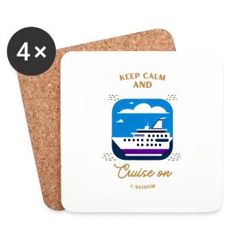 Restez calme et naviguez - Dessous de verre (lot de 4) - blanc - Devant