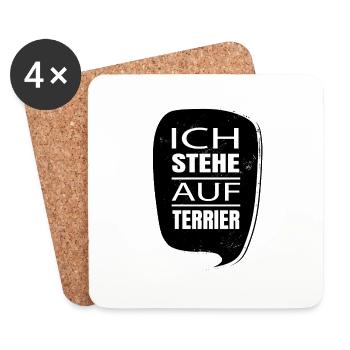 tier pfote lustig lieblingshund lustiger spruch - Untersetzer (4er-Set) - Weiß - Vorne