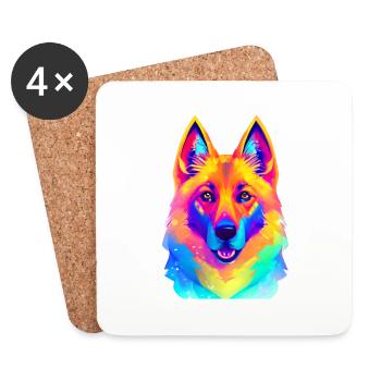 Dog Love Dogs German Shepherd Dog Dog Owner Dog - Coasters (set of 4) - white - Front