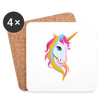 Licorne Animal mythique Licorne Fille Licorne - Dessous de verre (lot de 4) - blanc - Devant