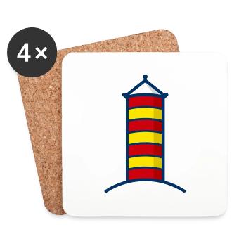 Bildmarke Krummhoern Greetsiel Farbe - Untersetzer (4er-Set) - Weiß - Vorne