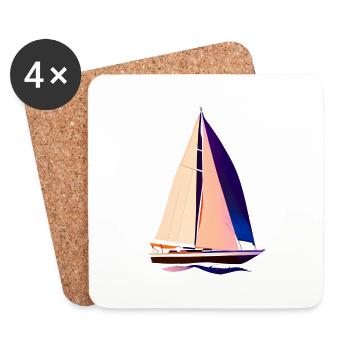 Sailing Sailing Sailing Sailing Sport Sailors - Coasters (set of 4) - white - Front