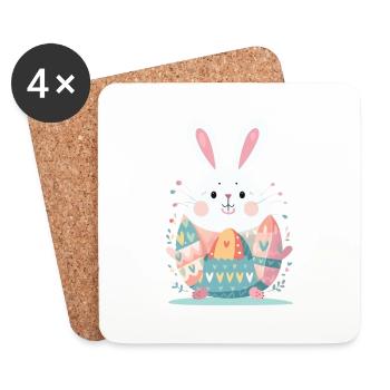 Osterhase - Untersetzer (4er-Set) - Weiß - Vorne