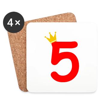 5. Geburtstag Geschenk - Untersetzer (4er-Set) - Weiß - Vorne