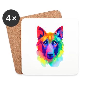 Berger Allemand Chien Chien Propriétaire Chiens Propriétaire Chien Propriétaire - Dessous de verre (lot de 4) - blanc - Devant