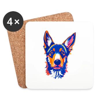 Berger allemand Chien Propriétaire Chien Chien Propriétaire Chien Propriétaire - Dessous de verre (lot de 4) - blanc - Devant