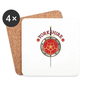 YORKSHIRE ROMANCE VIBES - ANGLETERRE MÉDIÉVALE DU NORD DE L’ANGLETERRE - Dessous de verre (lot de 4) - blanc - Devant