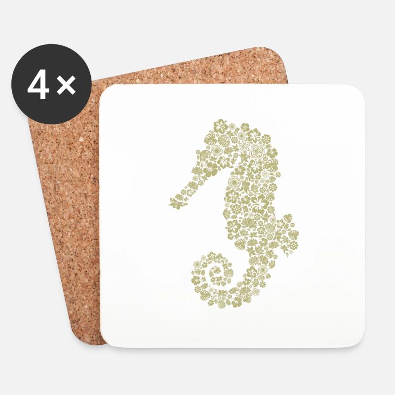 sea horse - Untersetzer (4er-Set) - Weiß