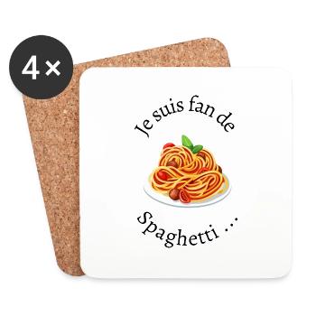 I'm a fan of spaghetti - Coasters (set of 4) - white - Front