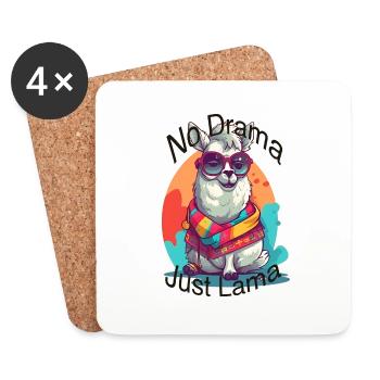 no drama just lama. - Untersetzer (4er-Set) - Weiß - Vorne