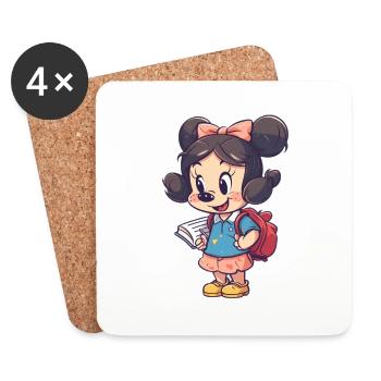 School Girl - Coasters (set of 4) - white - Front