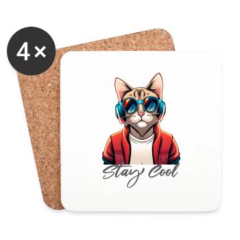 stay cool - Untersetzer (4er-Set) - Weiß - Vorne