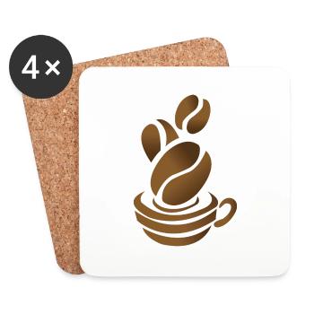 Coffee Gift Caffeine Coffee Bean Coffee Mug - Coasters (set of 4) - white - Front