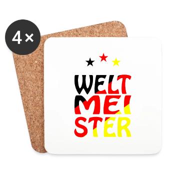 Fußball Soccer - Untersetzer (4er-Set) - Weiß - Vorne
