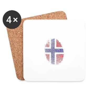 Tausche Arbeit gegen Norwegen Urlaub Geschenk - Untersetzer (4er-Set) - Weiß - Vorne
