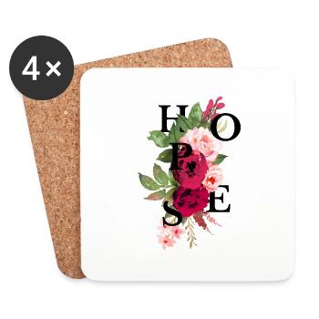 Hopes flowers - Dessous de verre (lot de 4) - blanc - Devant
