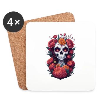 La Catrina 7 - Coasters (set of 4) - white - Front